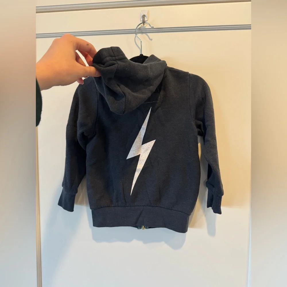 Aviator Nation - KIDS BOLT PRINT ZIP HOODIE - Navy // White - Picture 2 of 6